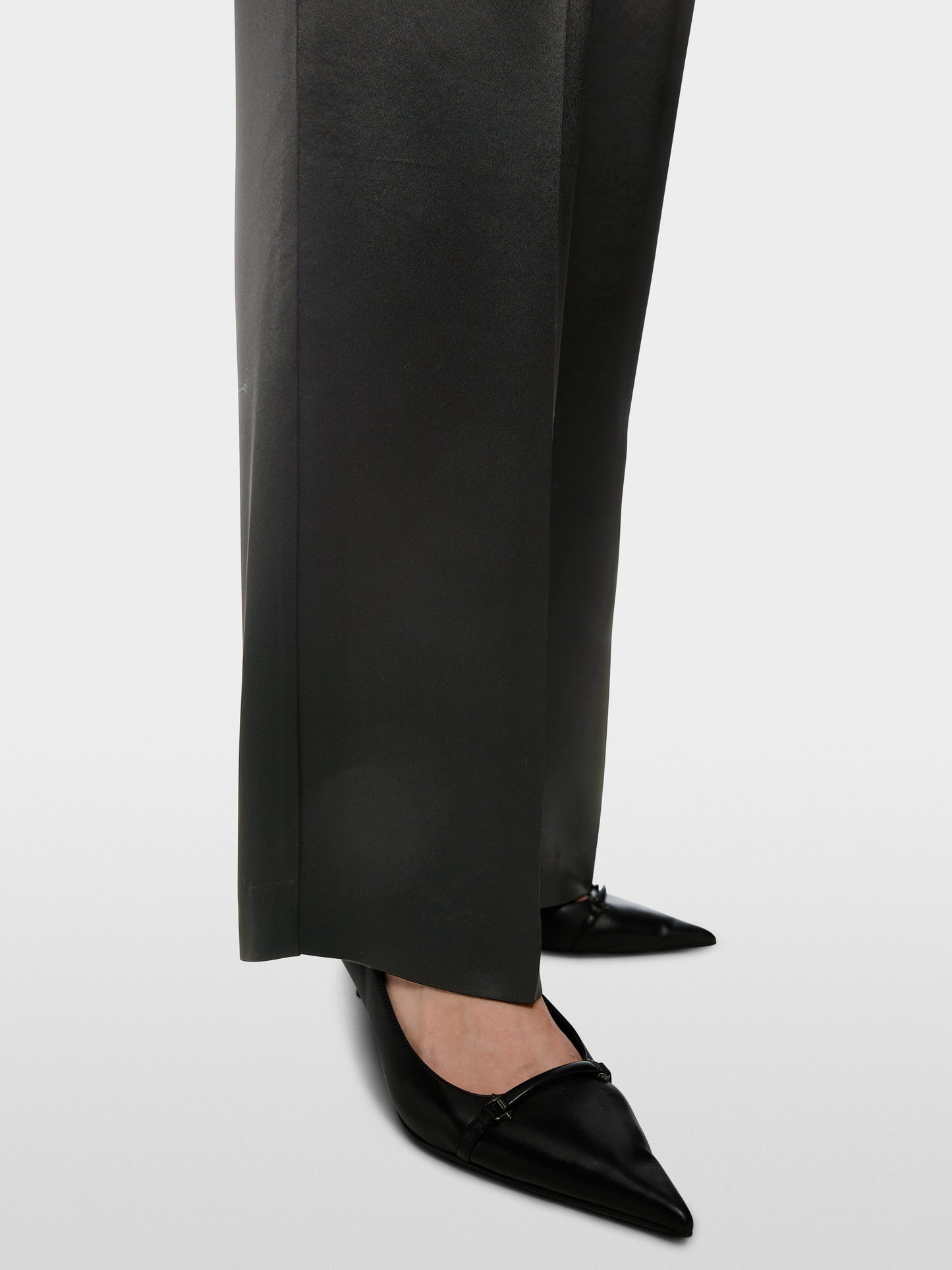 Wasco Satin Trousers with Wide Cut - Black