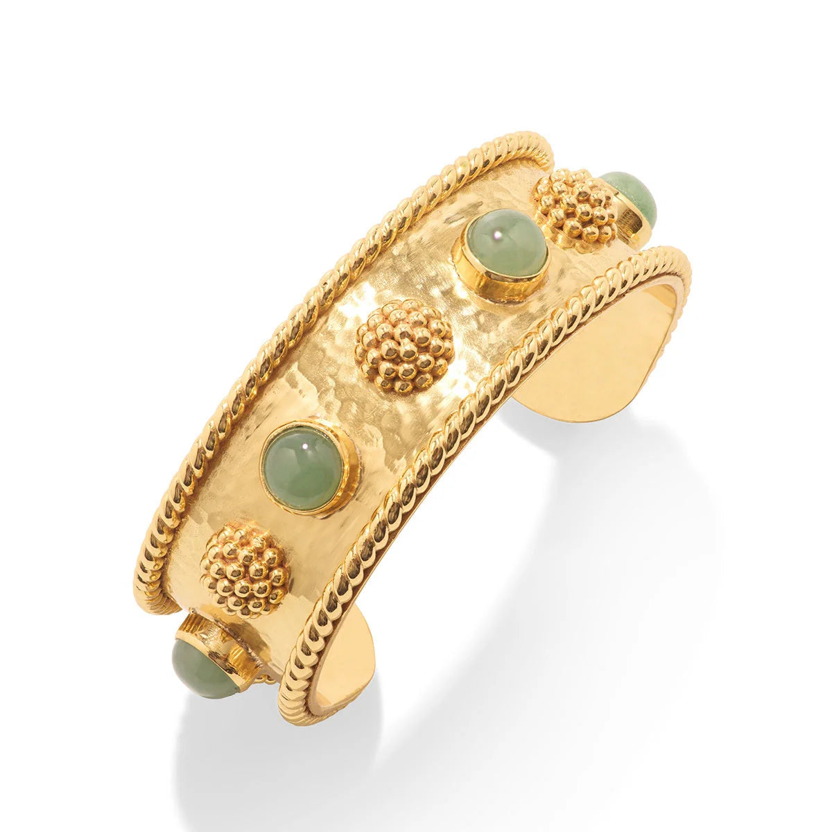 Berry Gem Cuff - Gold/Meadow Jade
