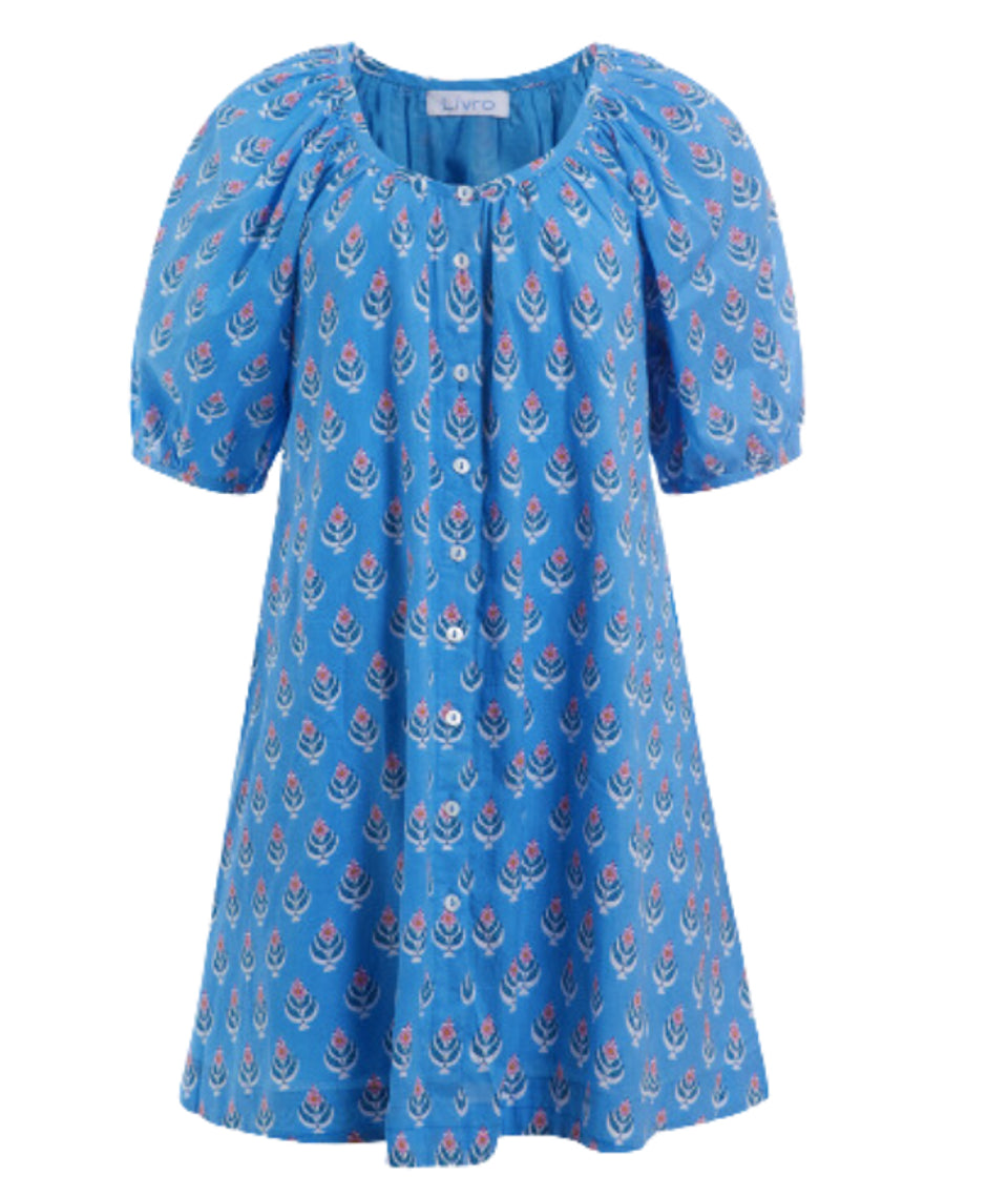 Day Dress - Block Blues