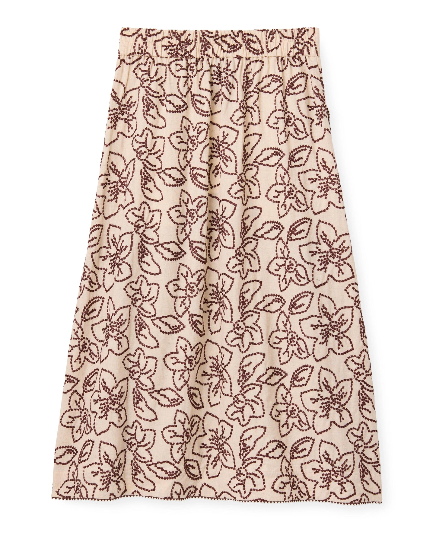 Bea Midi Skirt - Field Floral Embroidery