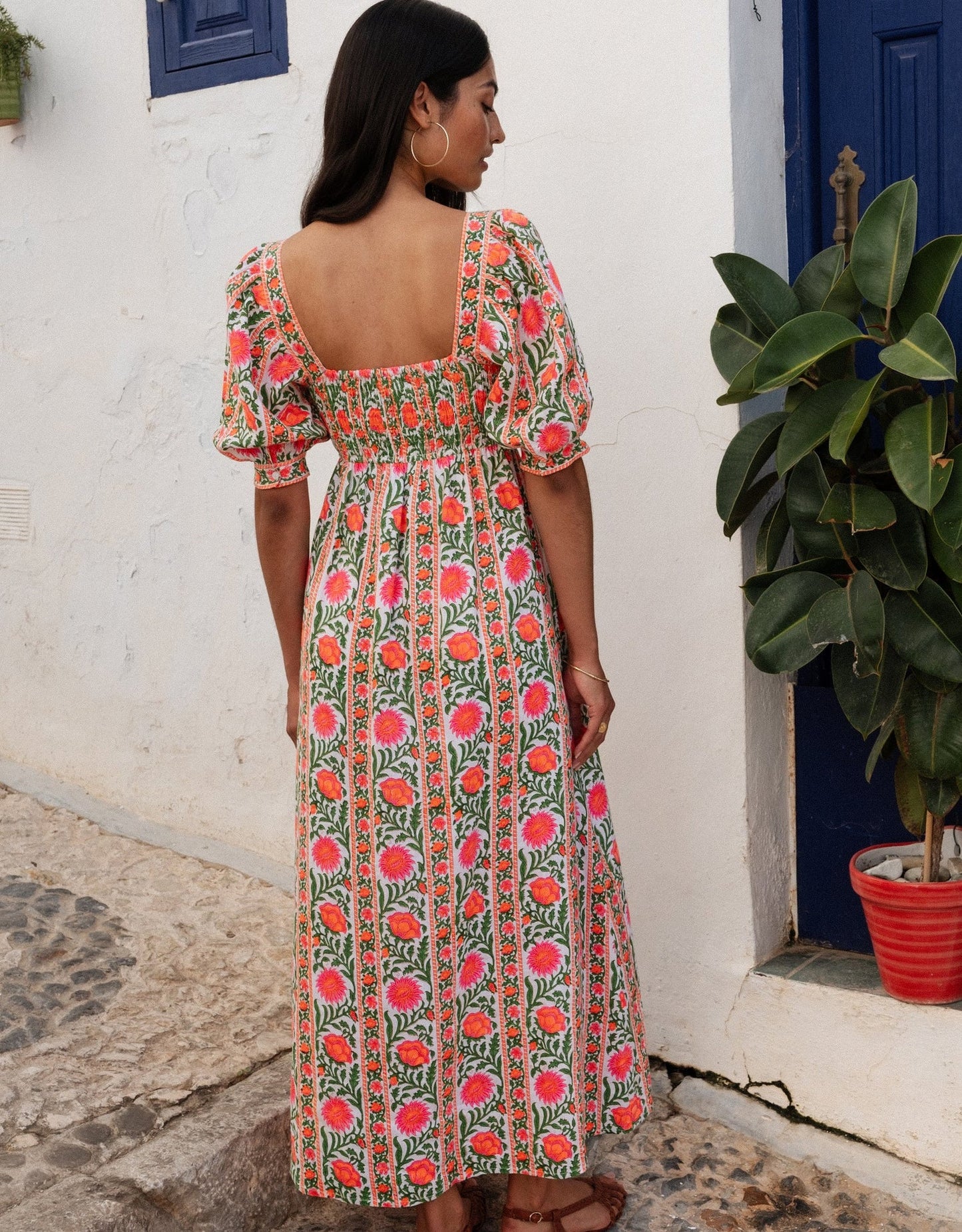 Elizabeth Dress - Neon Border