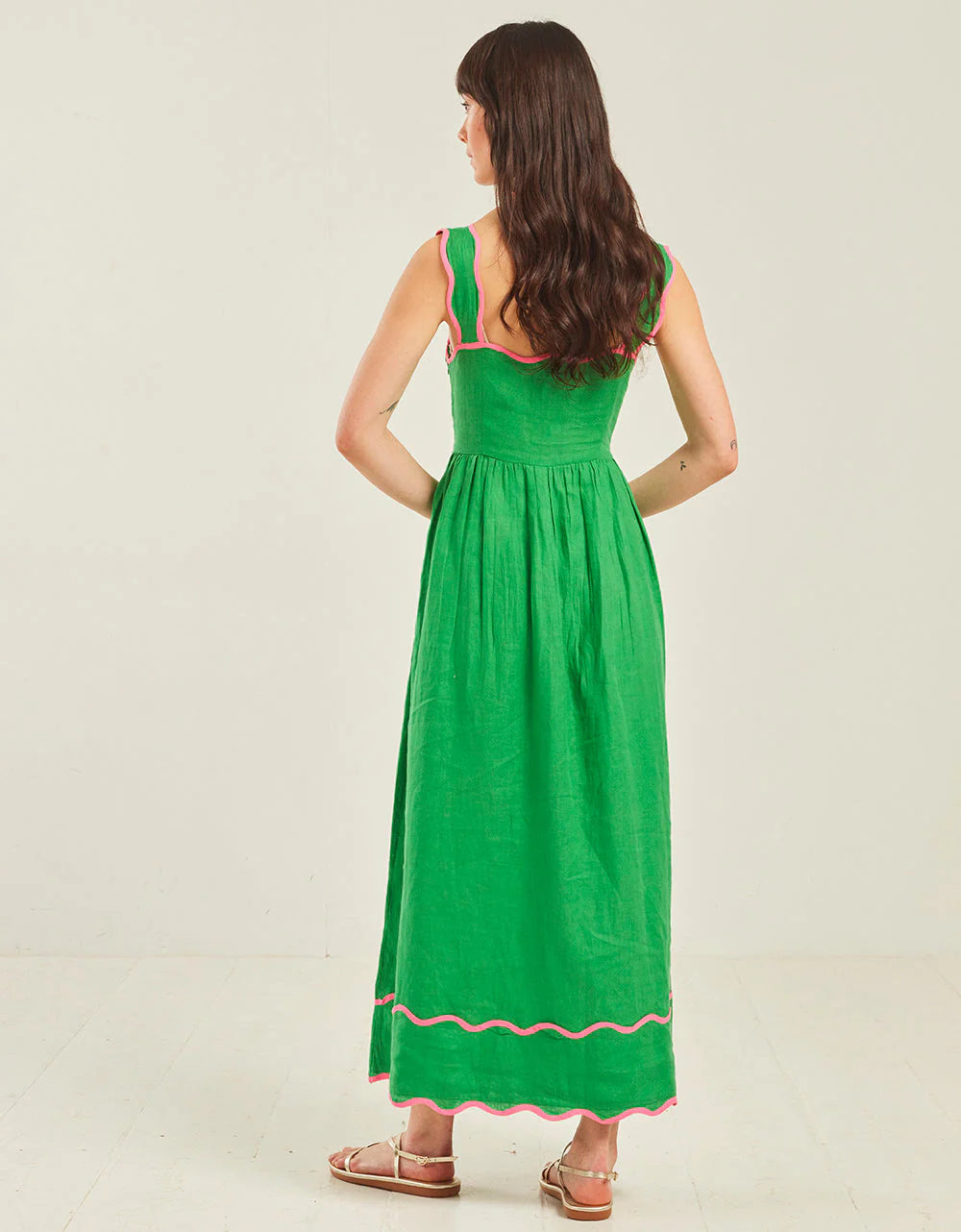 Hazel Dress - Parakeet Linen