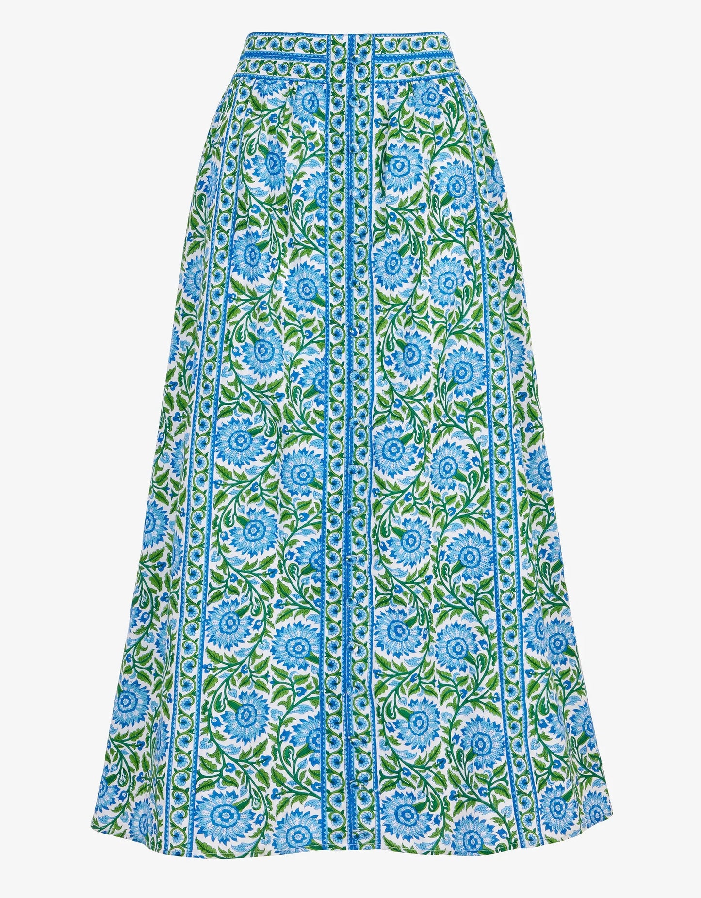 Freya Skirt - Peacock Border
