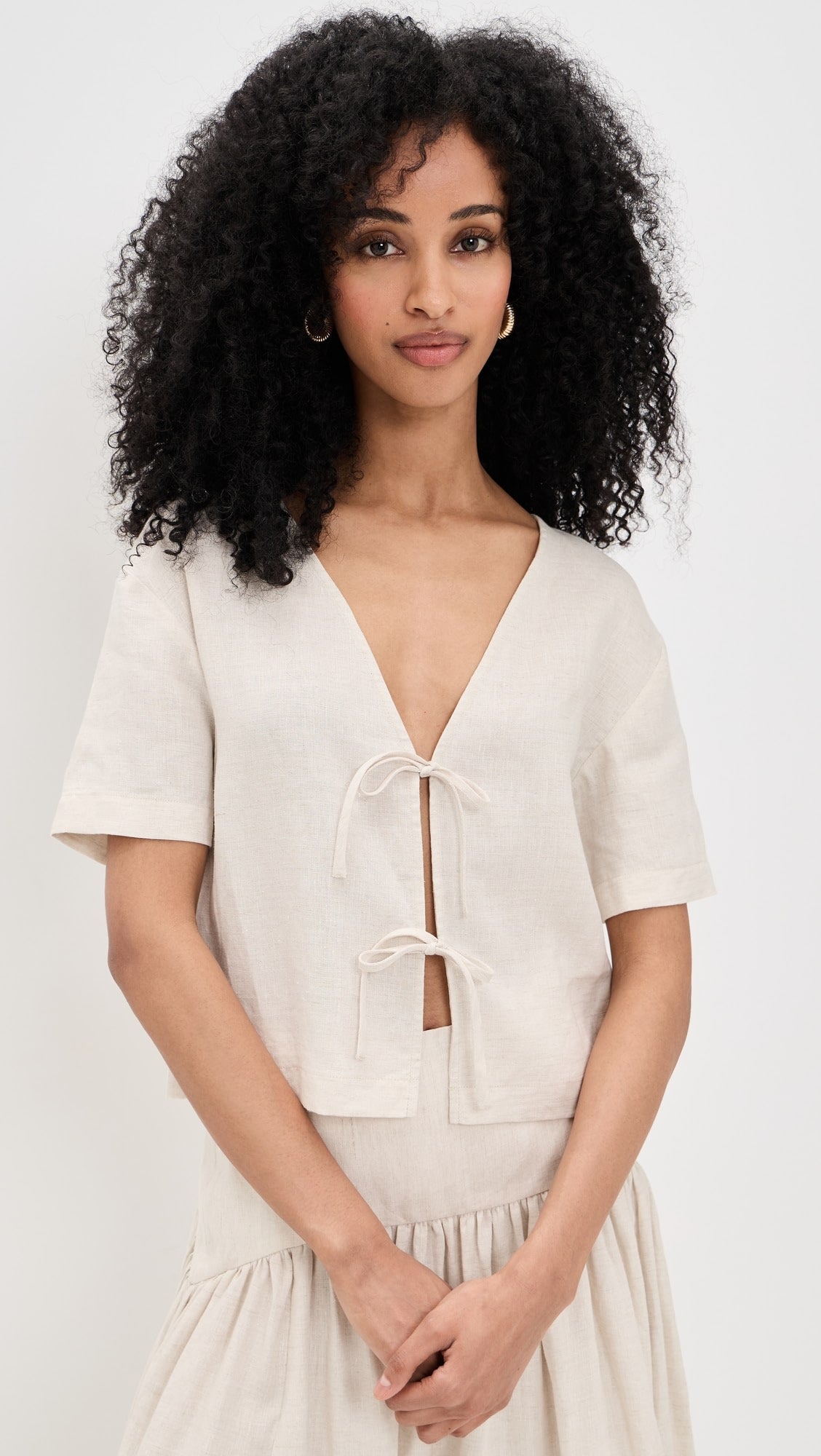 Ava Linen Top - Natural