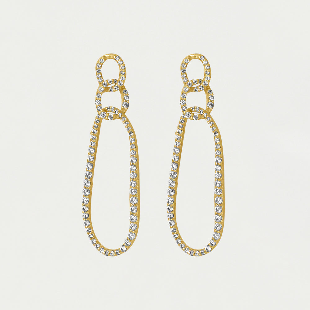 Camille Drop Earrings - White Topaz/Gold