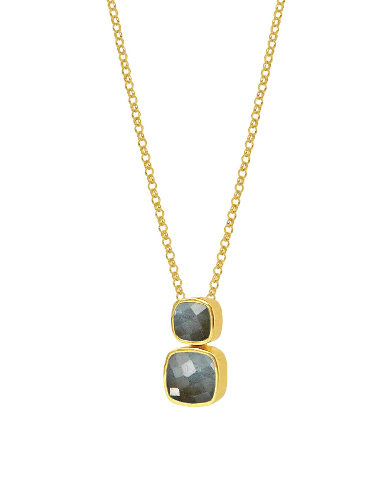 Monterey Pendant Necklace - Labradorite/Gold