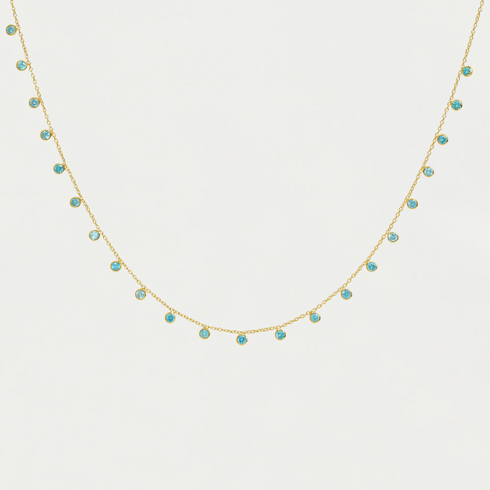 Orsay Charm Necklace - Sky Blue/Gold