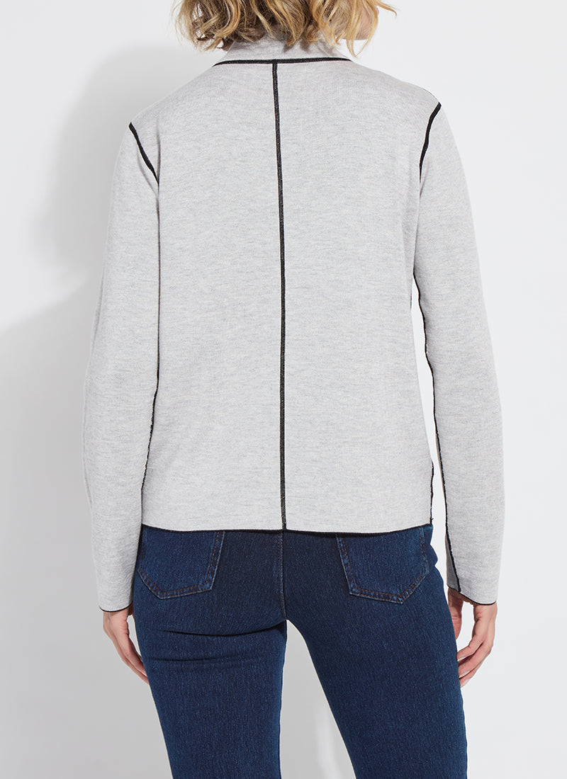 Reversible Cashmere Zip Up Cardigan - Black/Grey