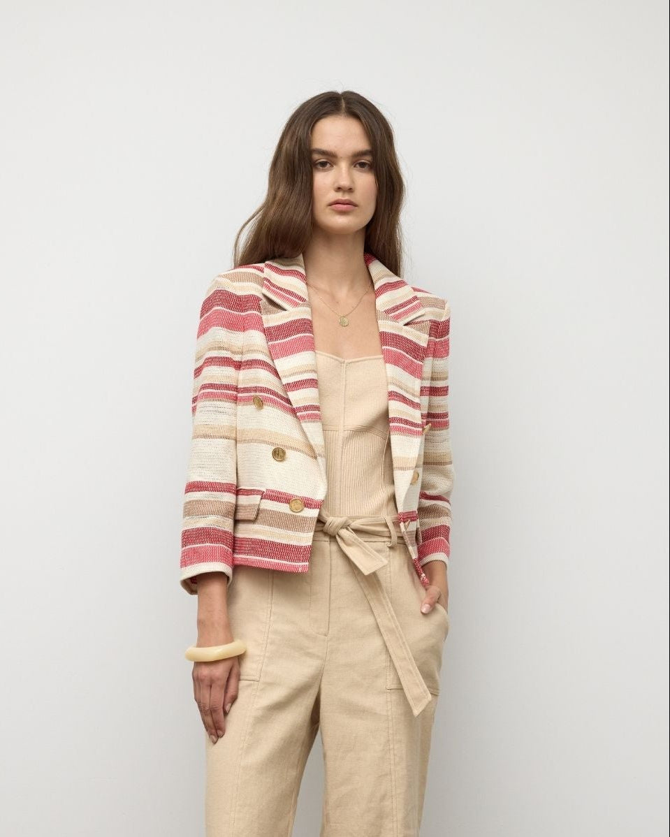 Cropped Jacket - Orange Multi