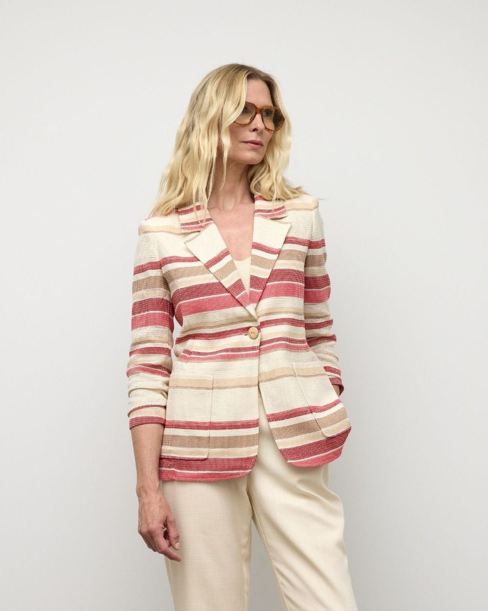 Single Button Jacket - Orange Multi