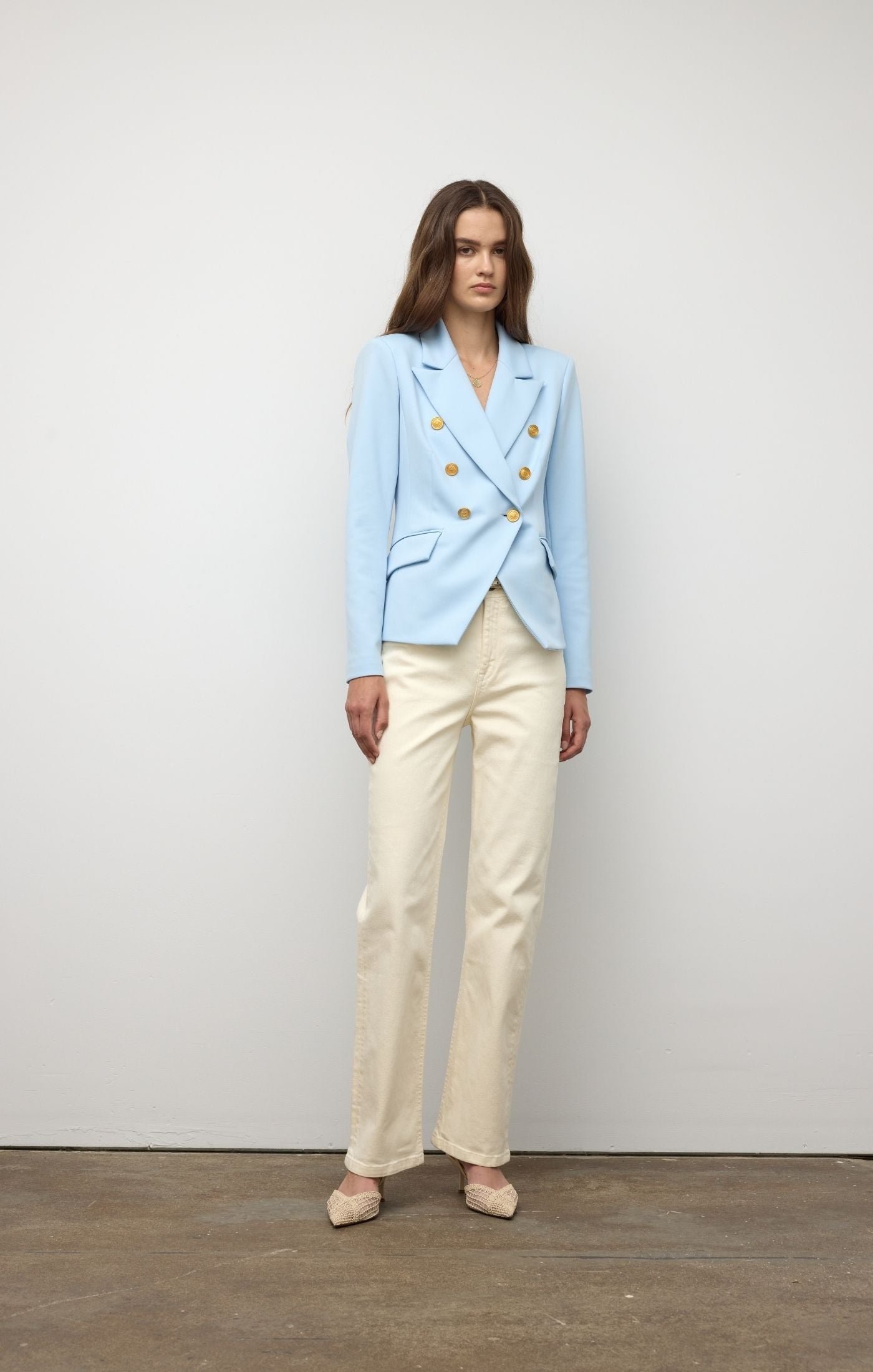 6 Buttons Jacket - Sky Blue
