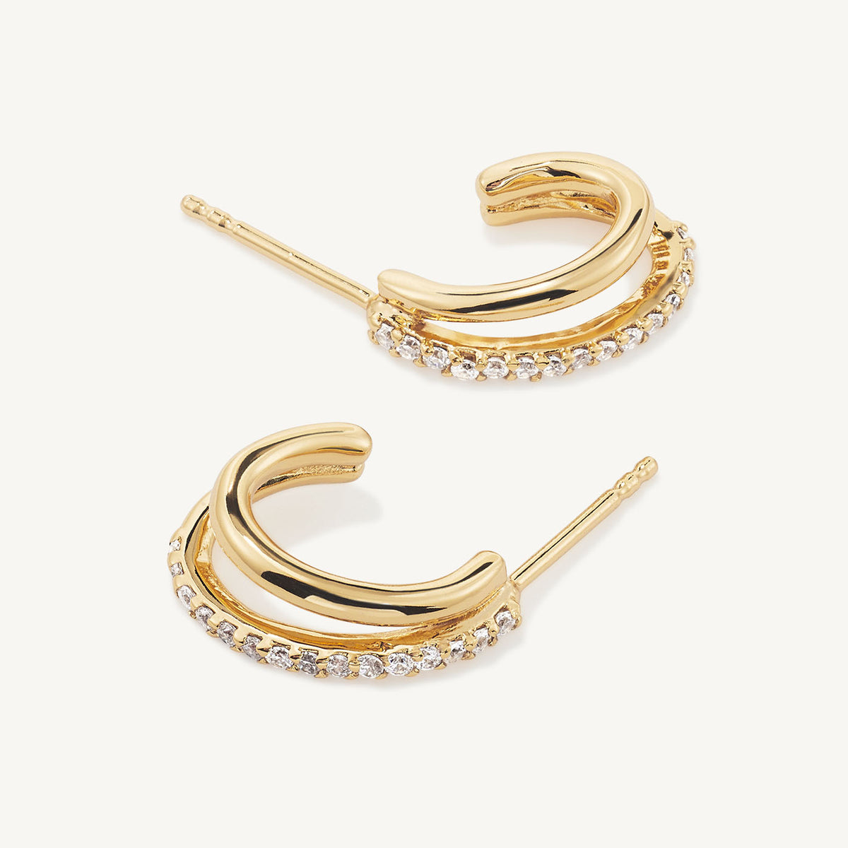 Dauphine Linear Hoops - Gold