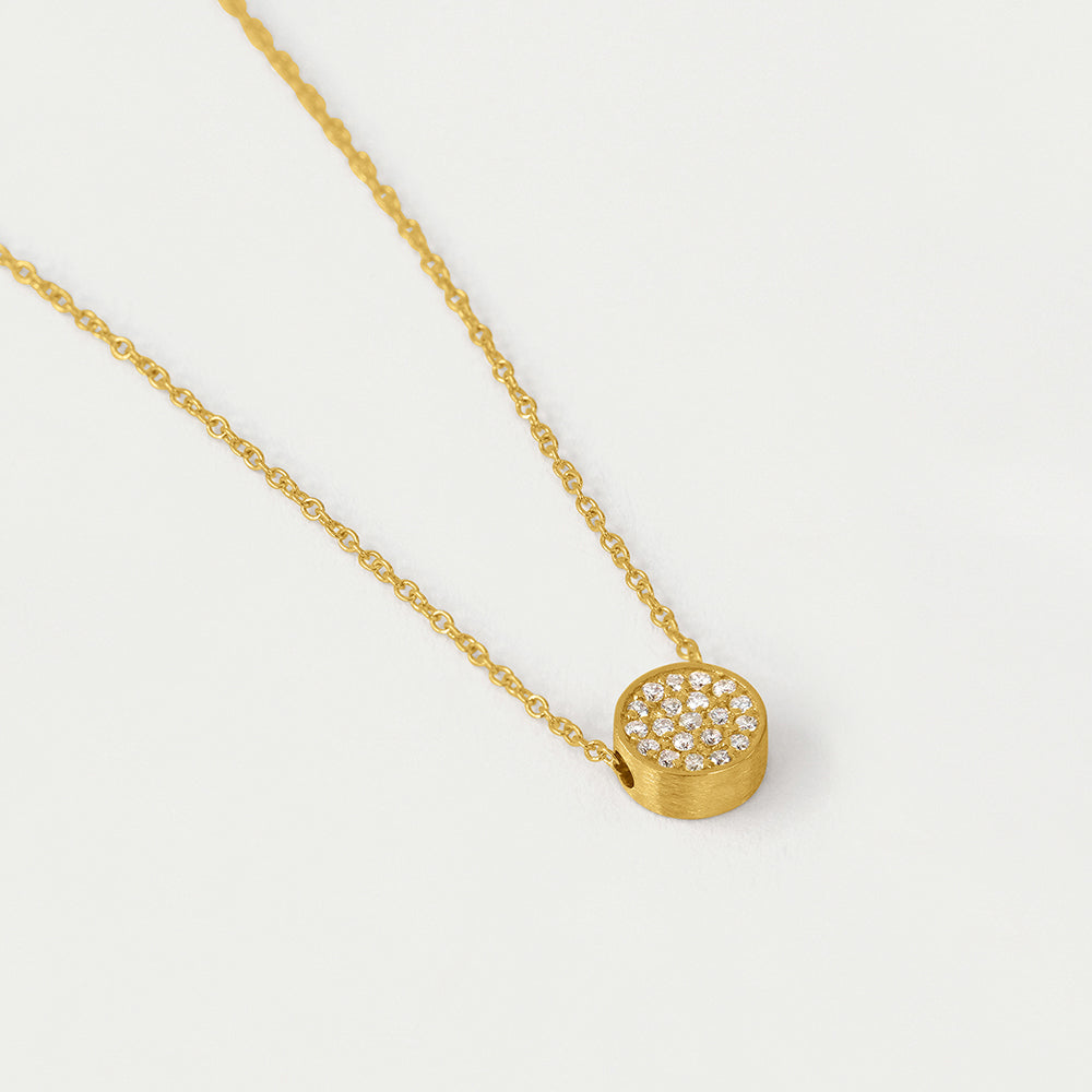 Petit Pave Pendant - Gold