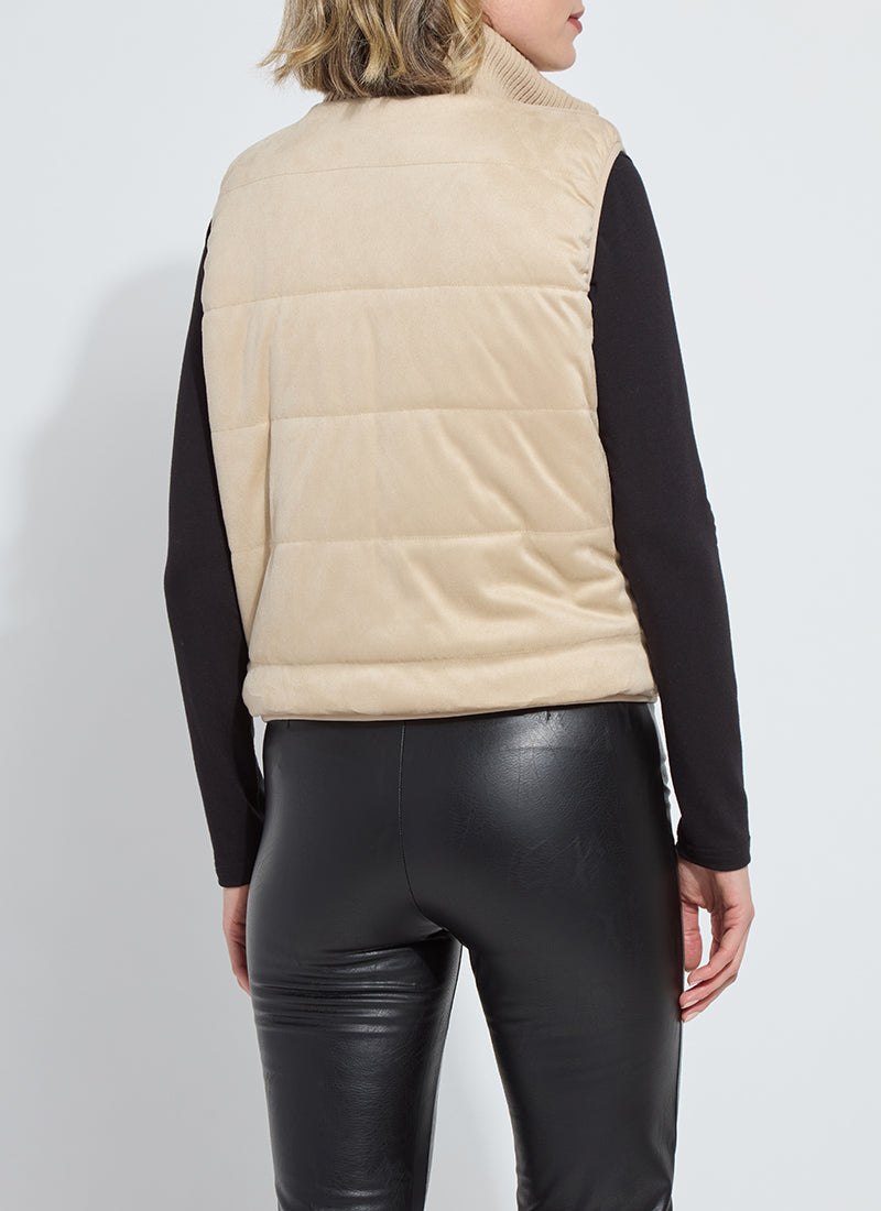Petra Reversible Puffer Sweater Vest - Blond Wood