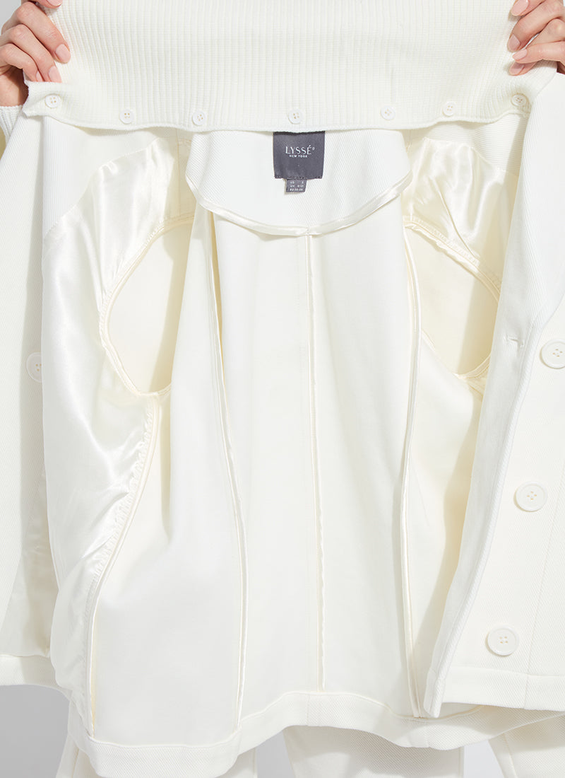 Maude Cropped Peacoat - Snow White