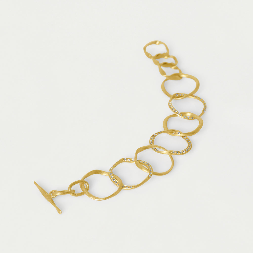 Camille Link Bracelet - White Topaz/Gold
