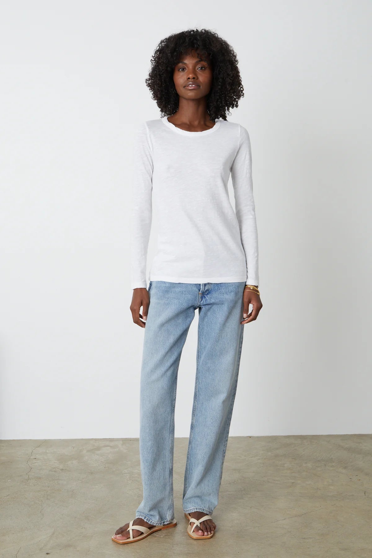 Lizzie Original Slub Long Sleeve Tee - White