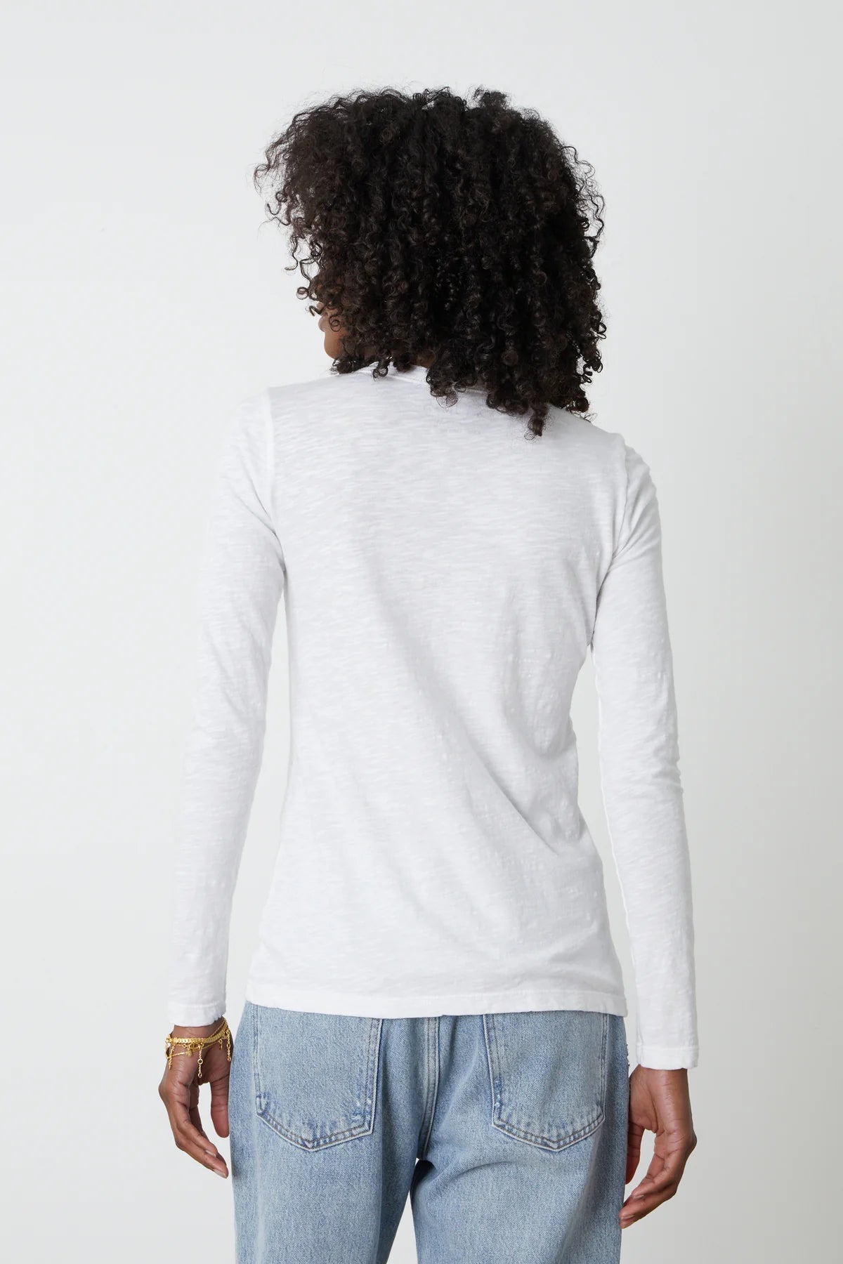 Lizzie Original Slub Long Sleeve Tee - White