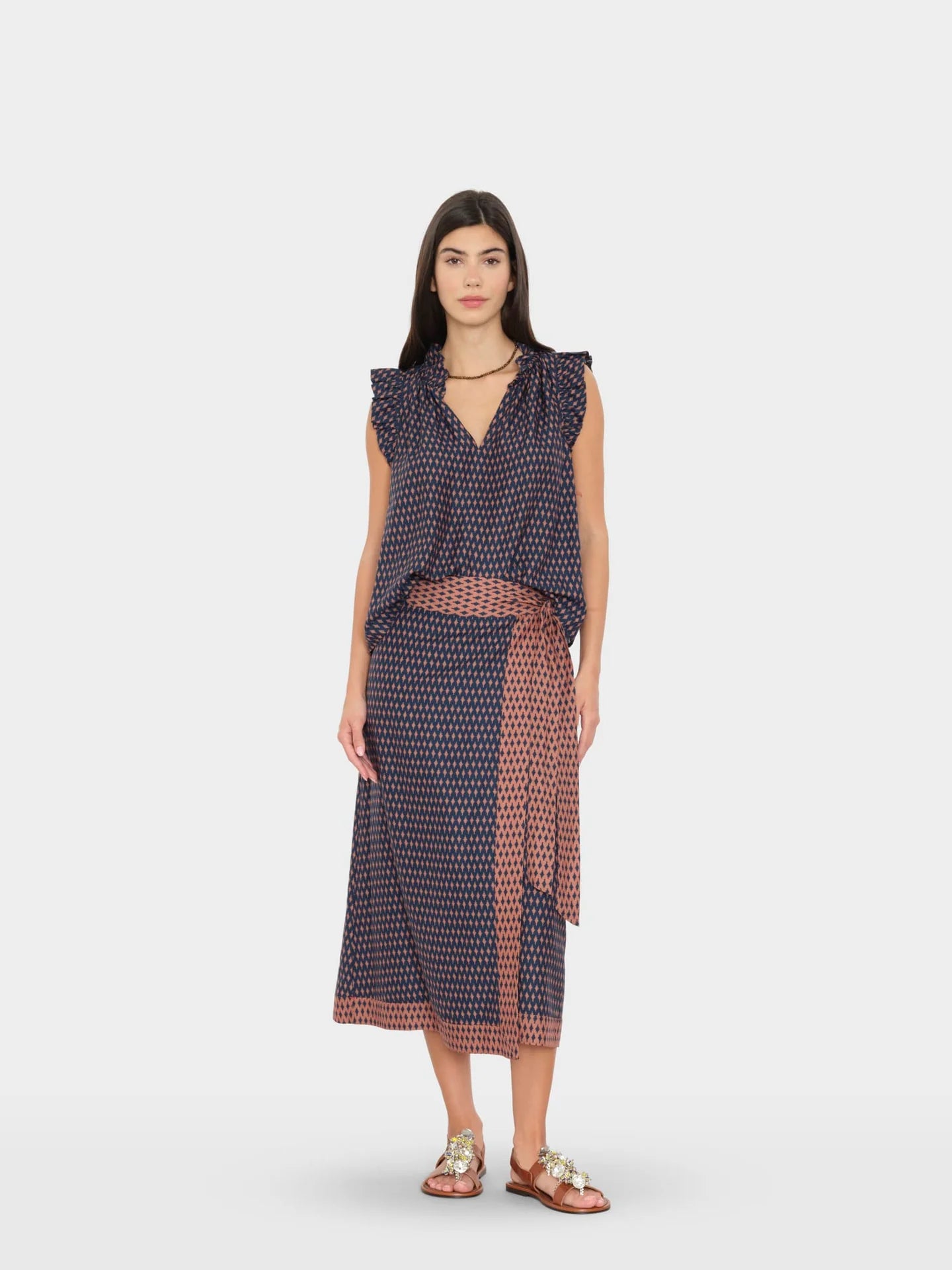 Marta Skirt - Navy Diamond