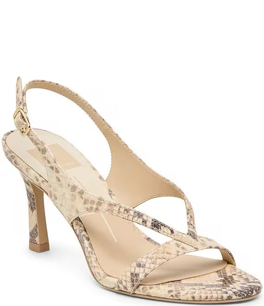 Izela Heel - Natural Snake Leather