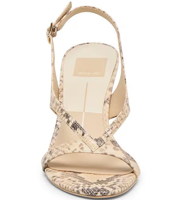 Izela Heel - Natural Snake Leather