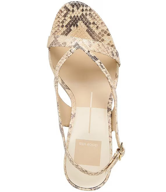 Izela Heel - Natural Snake Leather