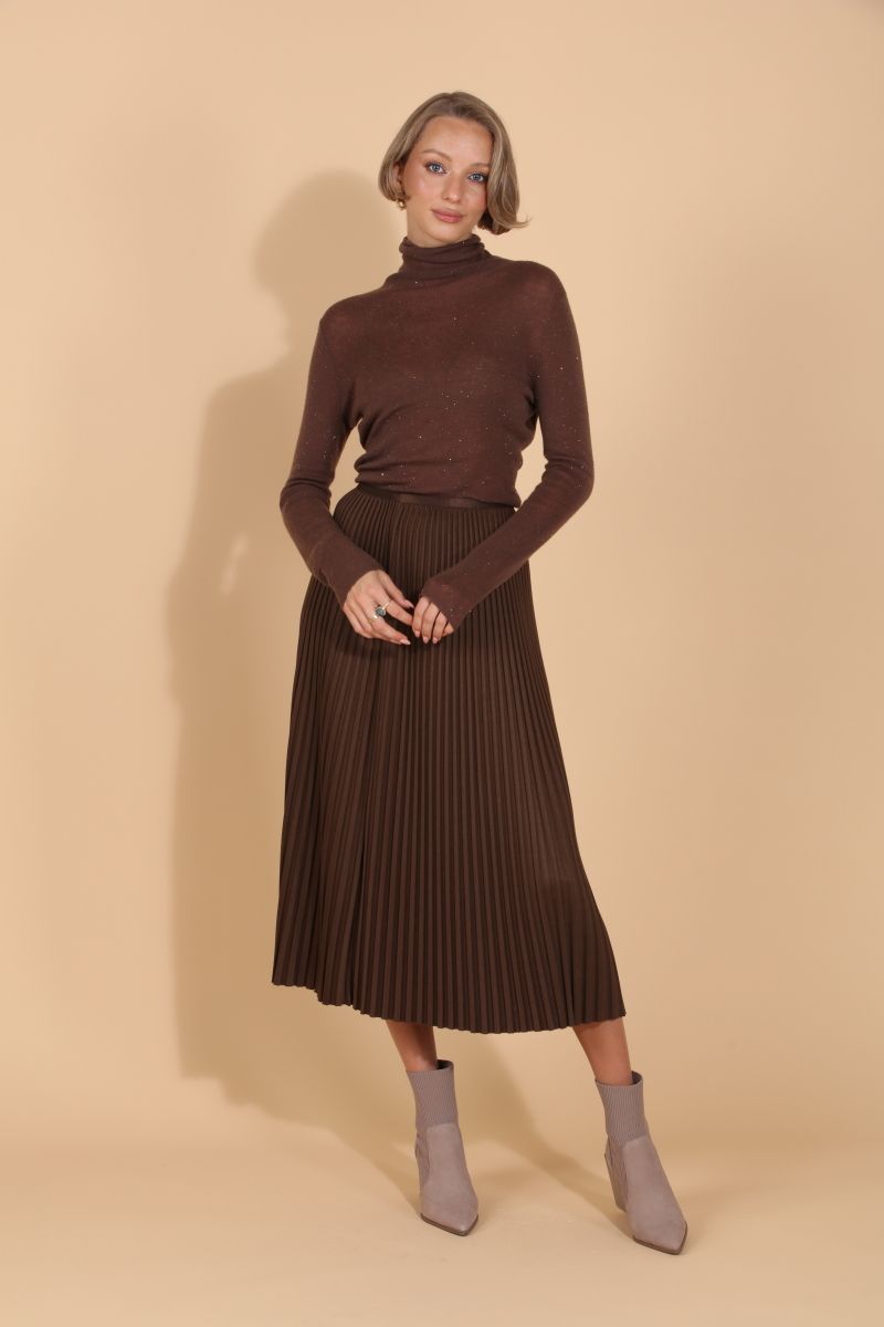 Merino Sequin Sweater - Brown