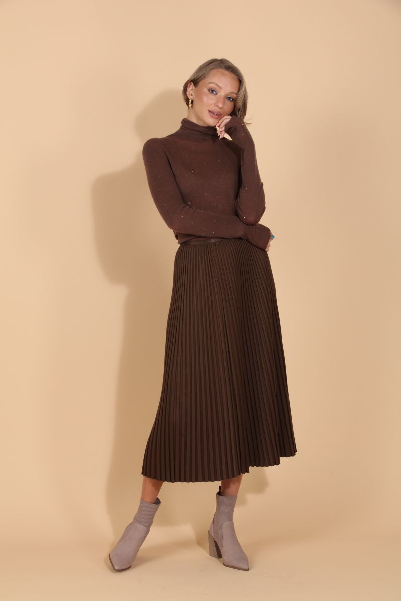 Merino Sequin Sweater - Brown