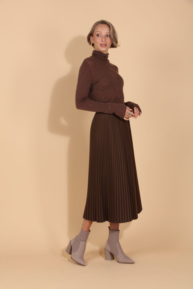 Merino Sequin Sweater - Brown