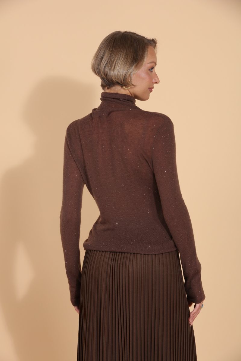 Merino Sequin Sweater - Brown