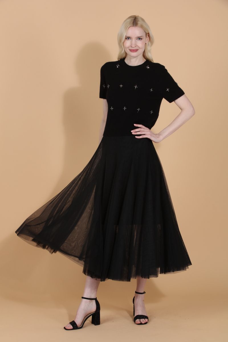 Cashmere Blend Sweater - Black