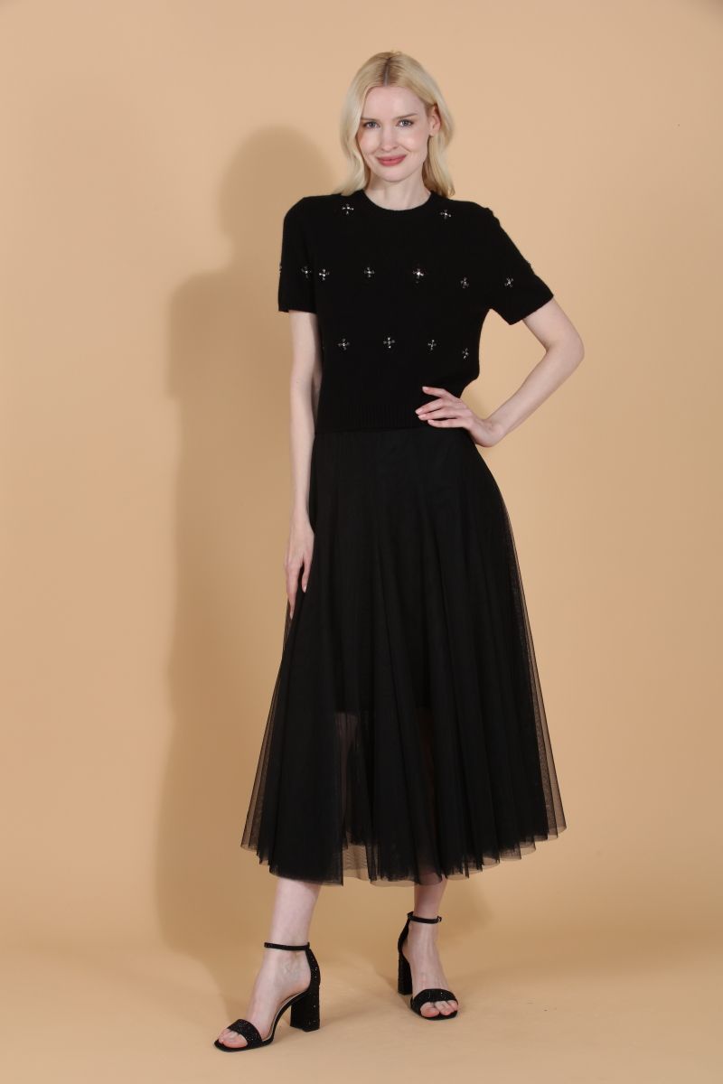 Cashmere Blend Sweater - Black