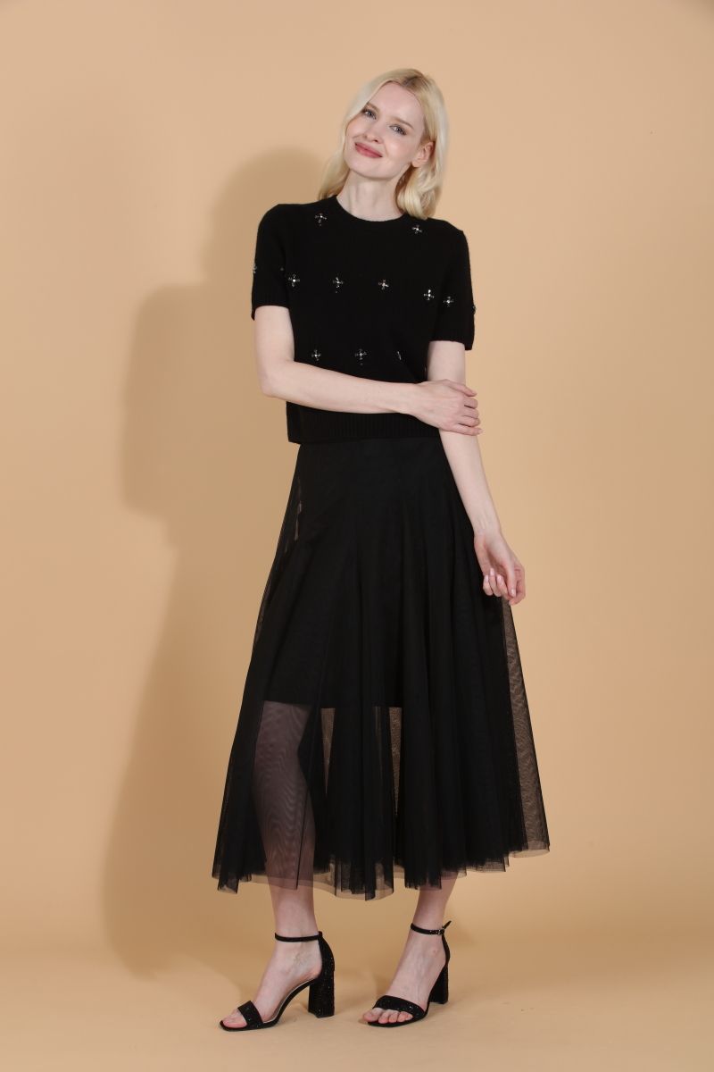 Cashmere Blend Sweater - Black