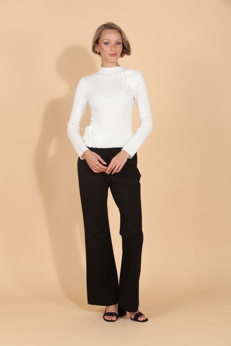 Merino Mock Neck Sweater - Ivory