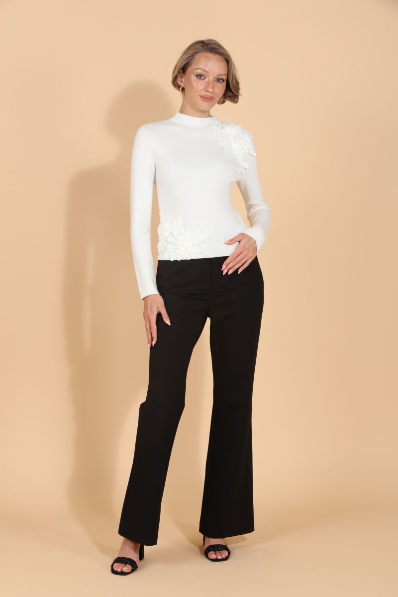 Merino Mock Neck Sweater - Ivory