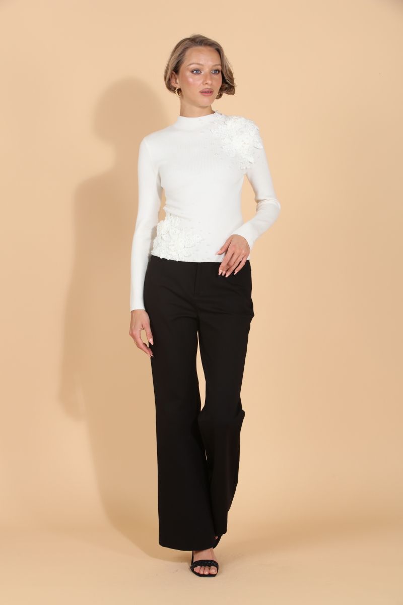 Merino Mock Neck Sweater - Ivory