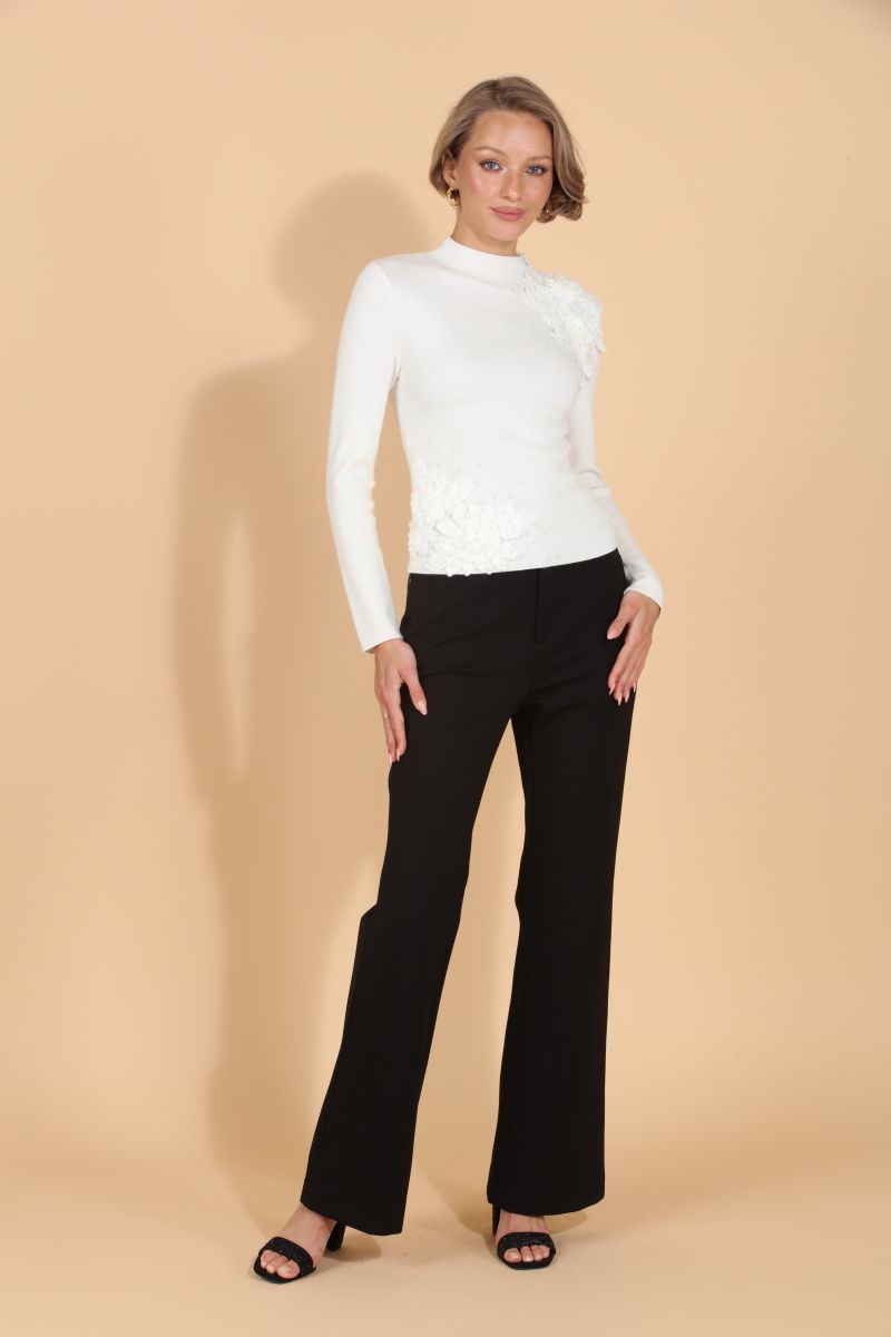 Merino Mock Neck Sweater - Ivory