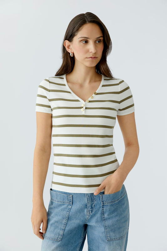 Striped T-Shirt - White Green