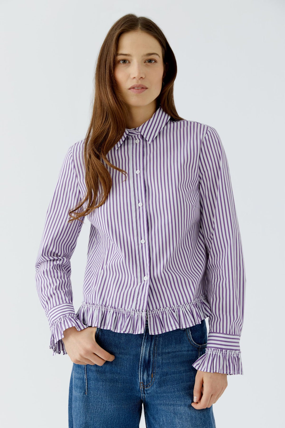Shirt Blouse - White Violet