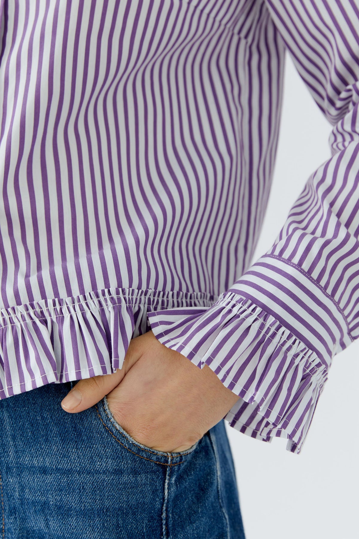 Shirt Blouse - White Violet