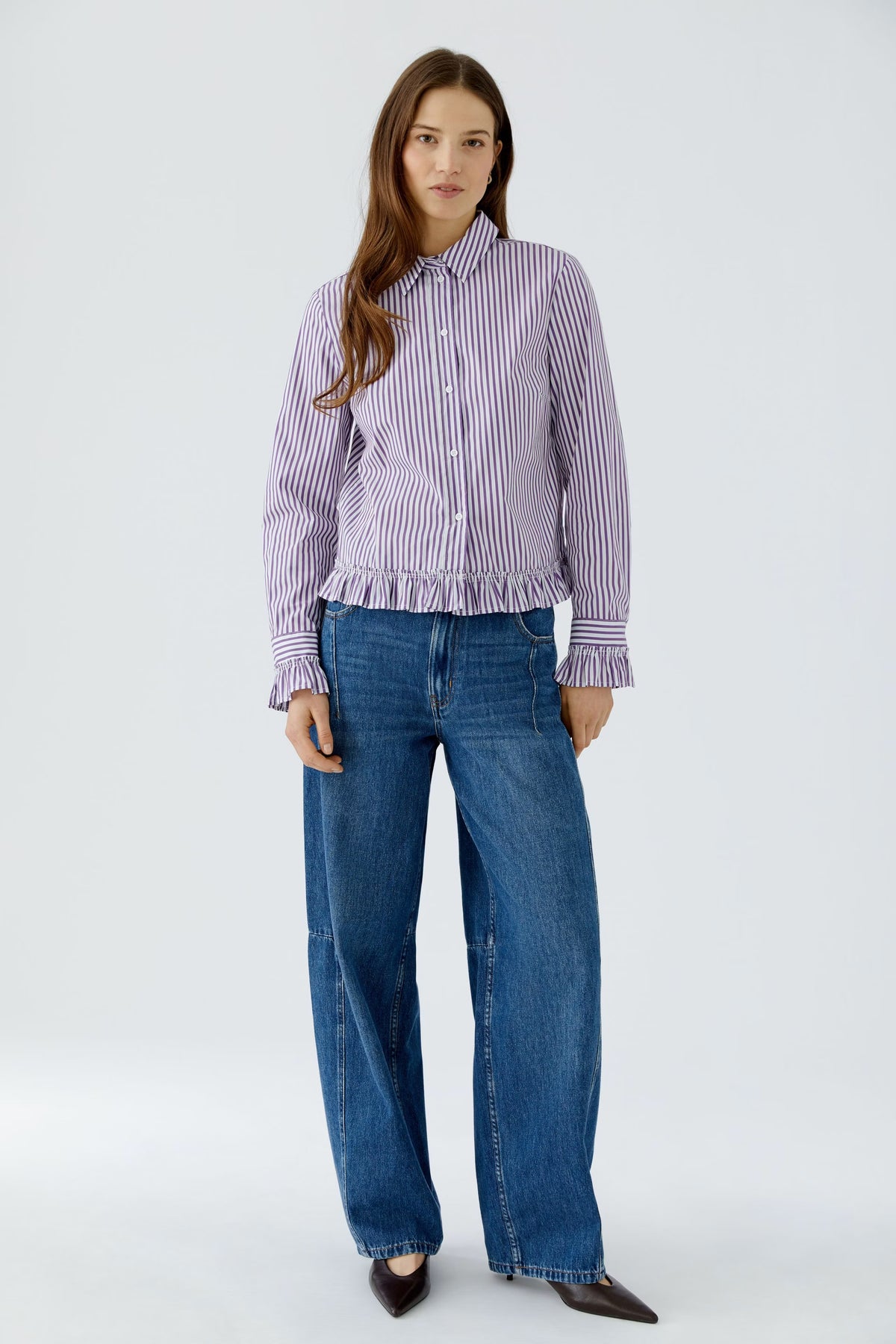 Shirt Blouse - White Violet