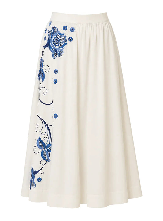 Porto Maxi Skirt - Kimber Embroidery