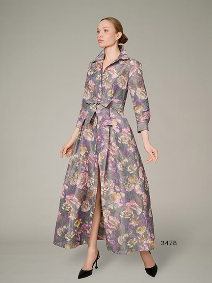 Chine Shirt Dress - Mauve