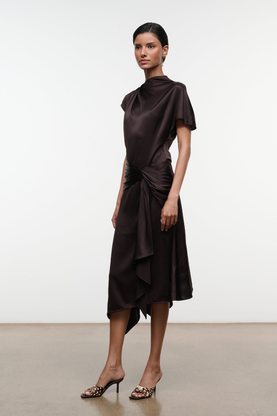 Davina Silk Dress - Earth