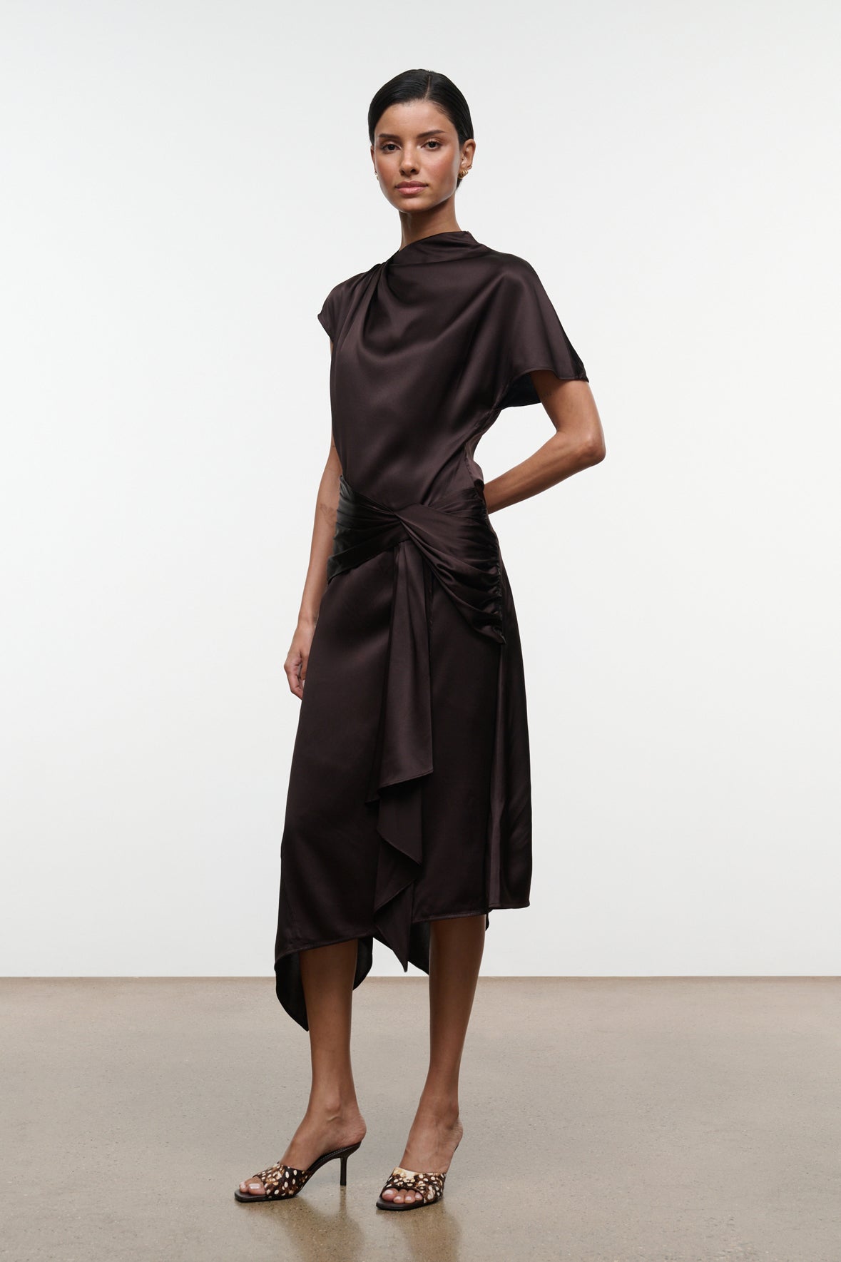 Davina Silk Dress - Earth