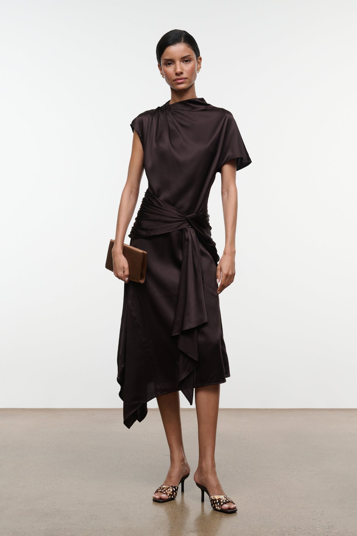 Davina Silk Dress - Earth