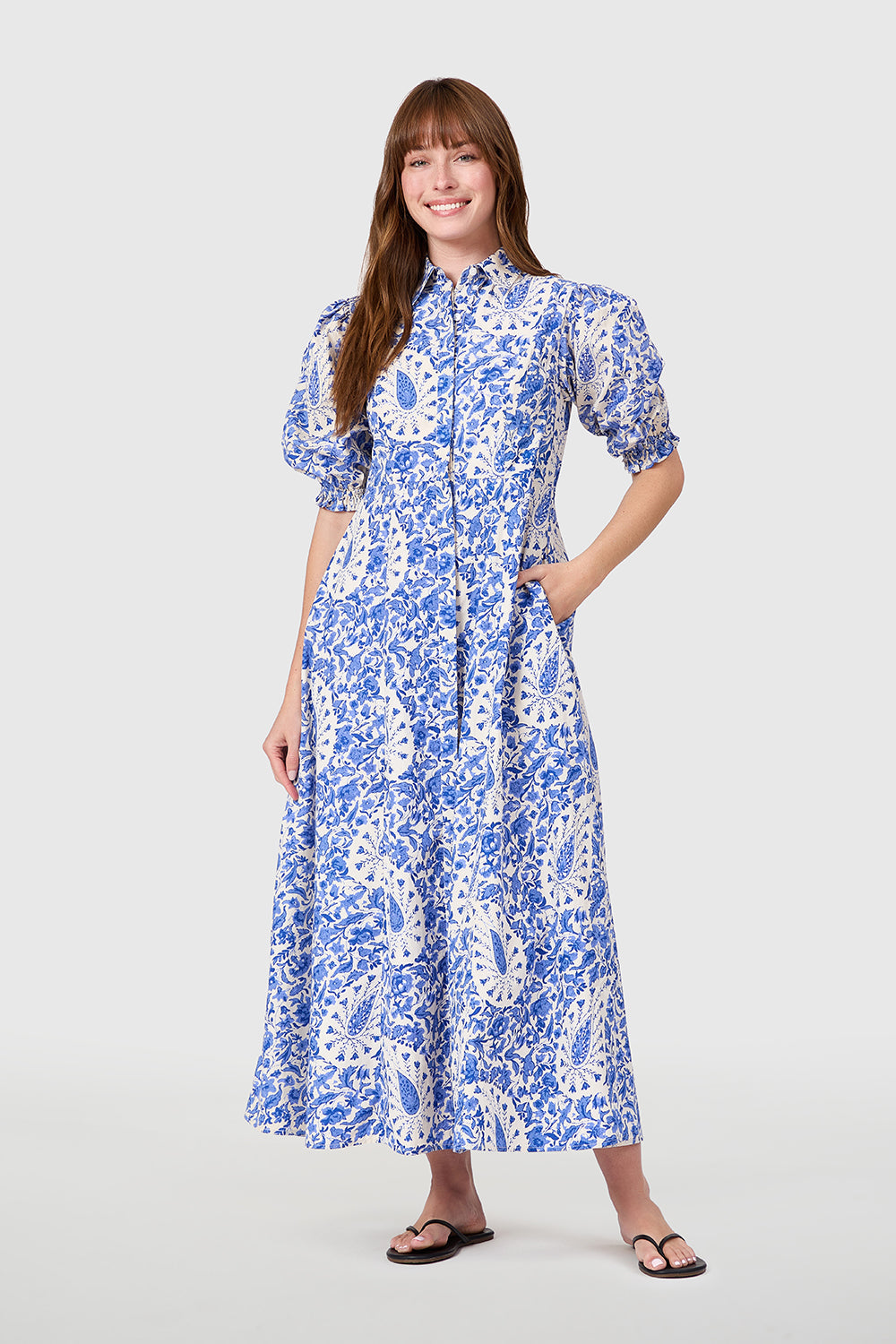 Rosie Shirtdress - Steel Paisley