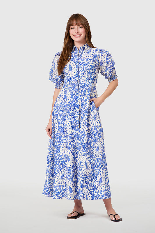 Rosie Shirtdress - Steel Paisley