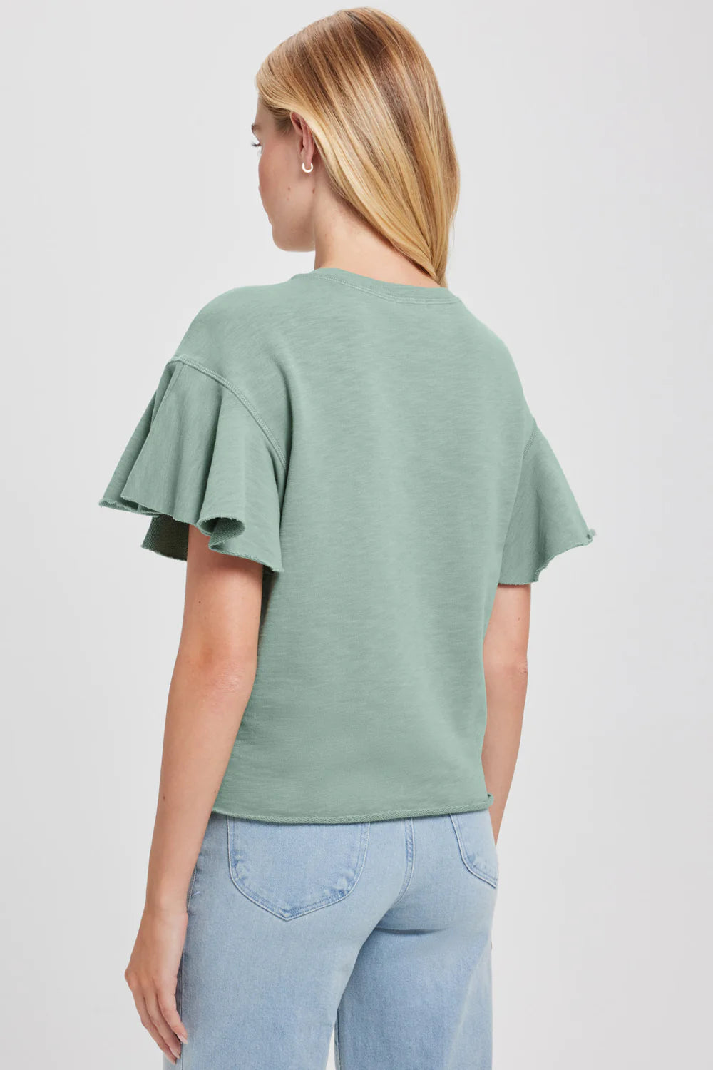 Melrose Ruffle Sleeve Top - Sage