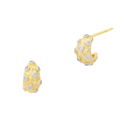 Downtown Edge Studded Mini Hoop Earrings